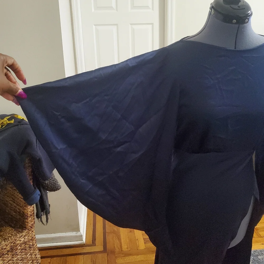 Blue satin dress size small - Picture 4 of 8